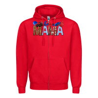 Red Boy Mama Zipper Hoodie - texasbilliewilder