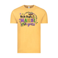 Vintage Mustard thick thighs mardi gras Vintage Tee - MaliasSmallBusiness
