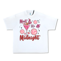 White meet me at midnight Urban Heavy Tee - MaliasSmallBusiness