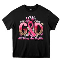 Black breast cancer with god all things are possible Heavy Core Tee - Artiststas