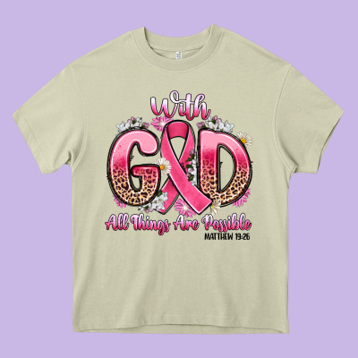 Breast Cancer With God All Things Are Possible Heavy Core Tee Designed By Artiststas