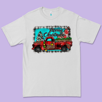 Truck Merry Christmas Premium Tee Designed By Jahusdesignshop