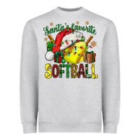 Heather Grey santa's favorite softball bbs Heavyweight Sweatshirt - BundleAndBundleShop