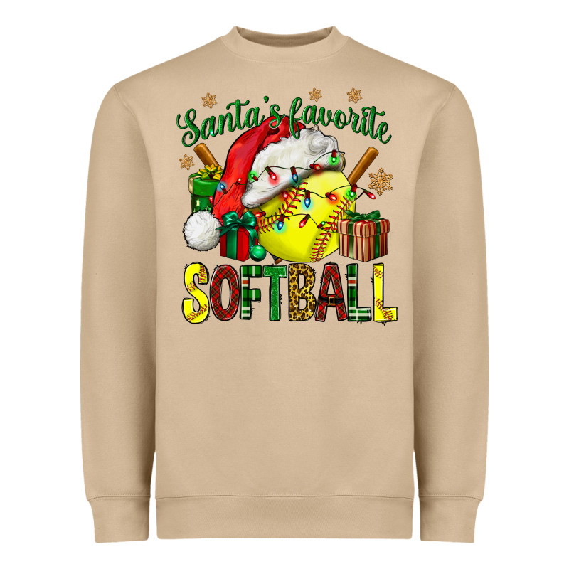 Santa's Favorite Softball Bbs Heavyweight Sweatshirt by BundleAndBundleShop | Teevron