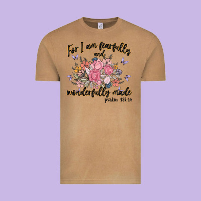 For I Am Fearfully And Wonderfully Made Vintage Tee Designed By Maliassmallbusiness
