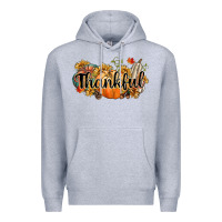 Heather Grey thankful Premium Hoodie - CowGirlArtShop