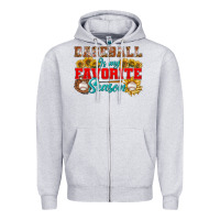 Heather Grey Baseball is my favorite season Zipper Hoodie - NancyCooperArtShop