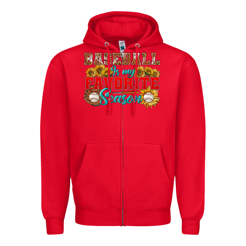 Baseball Is My Favorite Season Zipper Hoodie by NancyCooperArtShop | Teevron