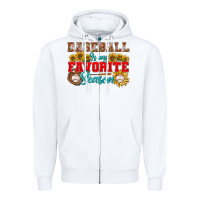 White Baseball is my favorite season Zipper Hoodie - NancyCooperArtShop