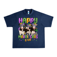 Navy happy mardi gras y'all Urban Heavy Tee - MaliasSmallBusiness