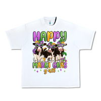 White happy mardi gras y'all Urban Heavy Tee - MaliasSmallBusiness