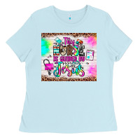 Baby Blue this nurse is guided by jesus Ladies Tee - JahusDesignShop
