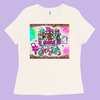 This Nurse Is Guided By Jesus Ladies Tee Designed By Jahusdesignshop