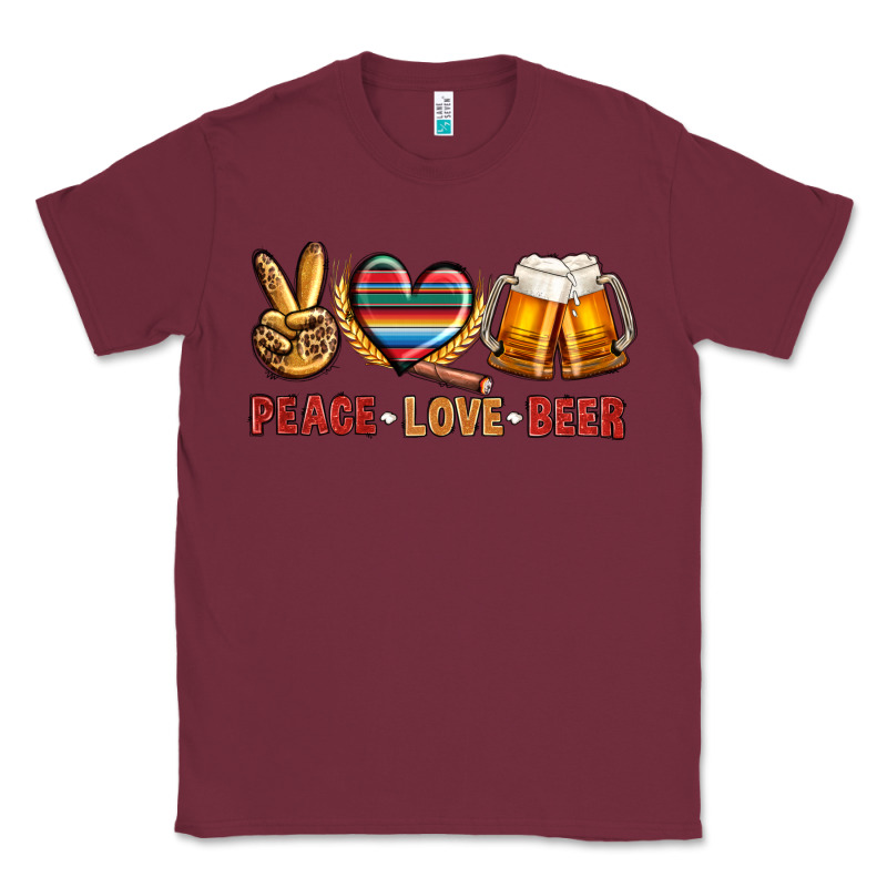 Peace Love Beer Classic Tee by NancyCooperArtShop | Teevron