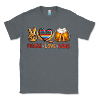 Charcoal Heather peace love beer Classic Tee - NancyCooperArtShop