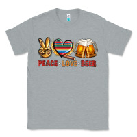 Heather Grey peace love beer Classic Tee - NancyCooperArtShop