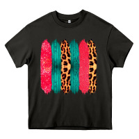 Asphalt Colored Leopard and Wood Patterned Western Brush Strokes Heavy Core Tee - Bettercallsaul