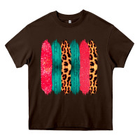 Chocolate Brown Colored Leopard and Wood Patterned Western Brush Strokes Heavy Core Tee - Bettercallsaul