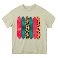 Mossy Colored Leopard and Wood Patterned Western Brush Strokes Heavy Core Tee - Bettercallsaul