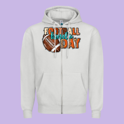 Football Kinda Day Zipper Hoodie Designed By Nancycooperartshop