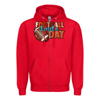 Red Football kinda day Zipper Hoodie - NancyCooperArtShop
