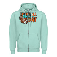 Seafoam Football kinda day Zipper Hoodie - NancyCooperArtShop