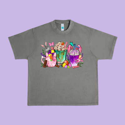 Easter Coffee Cups With Bunny Urban Heavy Tee Designed By Nancycooperartshop