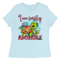 Baby Blue i am turtley adorable Ladies Tee - AdoDesignShop