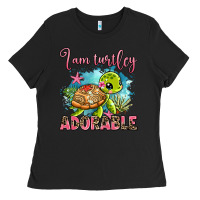 Black i am turtley adorable Ladies Tee - AdoDesignShop