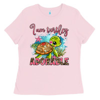Bubblegum Pink i am turtley adorable Ladies Tee - AdoDesignShop