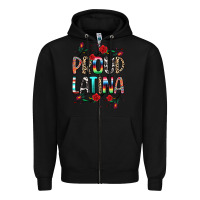 Black Proud Latina Zipper Hoodie - texasbilliewilder