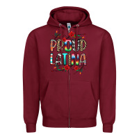 Burgundy Proud Latina Zipper Hoodie - texasbilliewilder