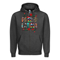 Charcoal Heather Proud Latina Zipper Hoodie - texasbilliewilder