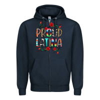 Navy Proud Latina Zipper Hoodie - texasbilliewilder