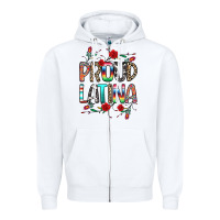 White Proud Latina Zipper Hoodie - texasbilliewilder