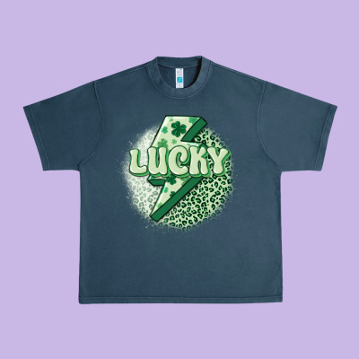St. Patrick's Day Lucky Urban Heavy Tee Designed By Maliassmallbusiness