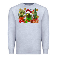 Heather Grey christmas cactus Premium Sweatshirt - CowGirlArtShop