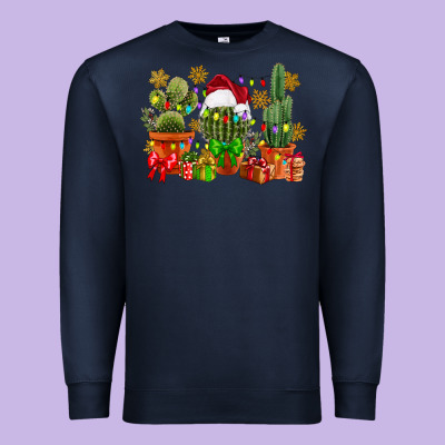 Christmas Cactus Premium Sweatshirt Designed By Cowgirlartshop