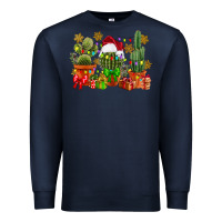 Navy christmas cactus Premium Sweatshirt - CowGirlArtShop