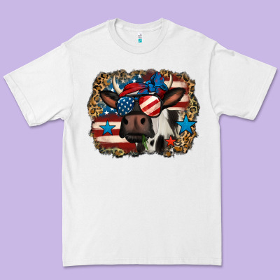 4th Of July Cow Premium Tee Designed By Jasminsmagicworld