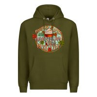 Army Green pumpkin spice and livin my best life Premium Hoodie - CowGirlArtShop