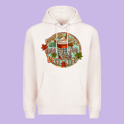 Pumpkin Spice And Livin My Best Life Premium Hoodie Designed By Cowgirlartshop