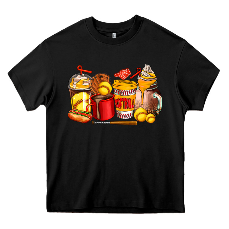 Softball Coffee Cups Heavy Core Tee by AdoDesignShop | Teevron
