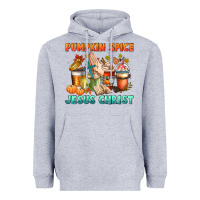 Heather Grey pumpkin spice and jesus christ Heavyweight Hoodie - CowGirlArtShop