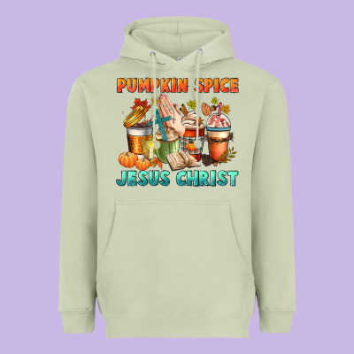 Pumpkin Spice And Jesus Christ Heavyweight Hoodie Designed By Cowgirlartshop