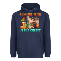 Navy pumpkin spice and jesus christ Heavyweight Hoodie - CowGirlArtShop