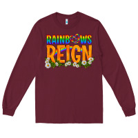 Burgundy LGBTQ+ Rainbows Reign Long Sleeve Tee - BundleAndBundleShop