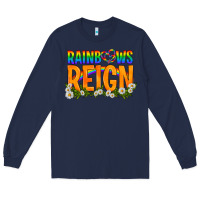 Navy LGBTQ+ Rainbows Reign Long Sleeve Tee - BundleAndBundleShop