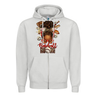 Dove Grey Baseball Mom Afro Messy Bun Zipper Hoodie - texasbilliewilder