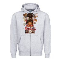 Heather Grey Baseball Mom Afro Messy Bun Zipper Hoodie - texasbilliewilder